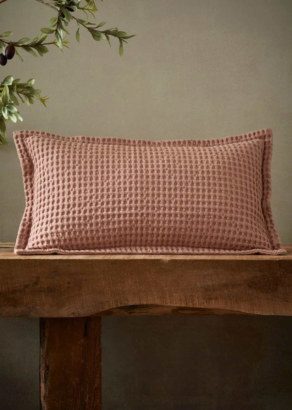 Pineapple Elephant Jaipur Chunky Waffle Cotton 30x50cm Cushion Pink - 30 x 50cm Image 2
