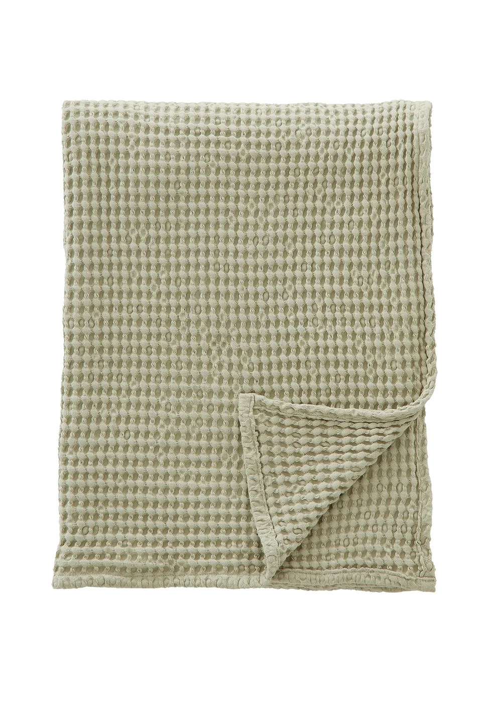 Pineapple Elephant Jaipur Chunky Waffle Cotton 150x200cm Blanket Throw Sage Green - One Size Image 5