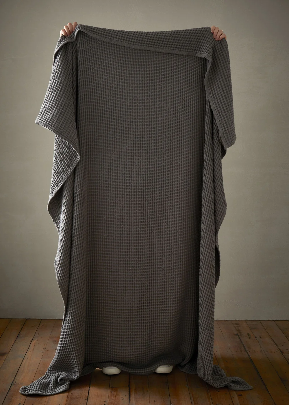 Pineapple Elephant Jaipur Chunky Waffle Cotton 150x200cm Blanket Throw Grey - One Size Image 2