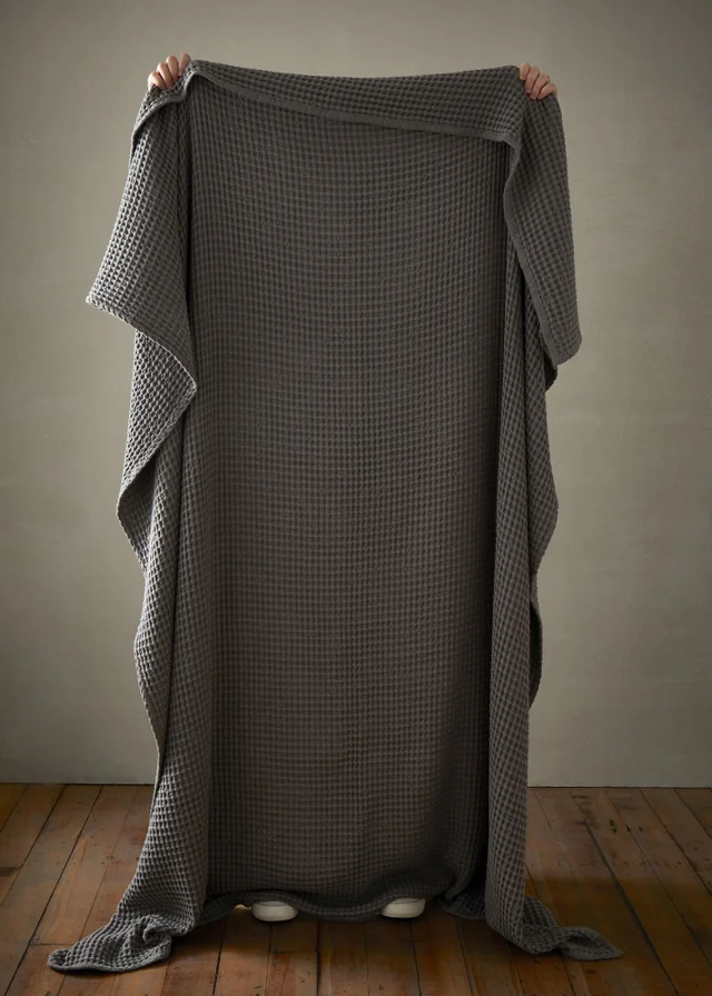 Pineapple Elephant Jaipur Chunky Waffle Cotton 150x200cm Blanket Throw Grey