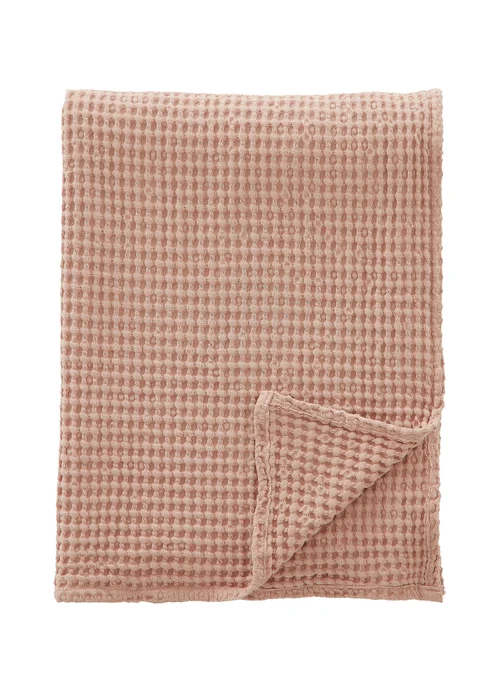 Pineapple Elephant Jaipur Chunky Waffle Cotton 150x200cm Blanket Throw Pink - One Size Image 5