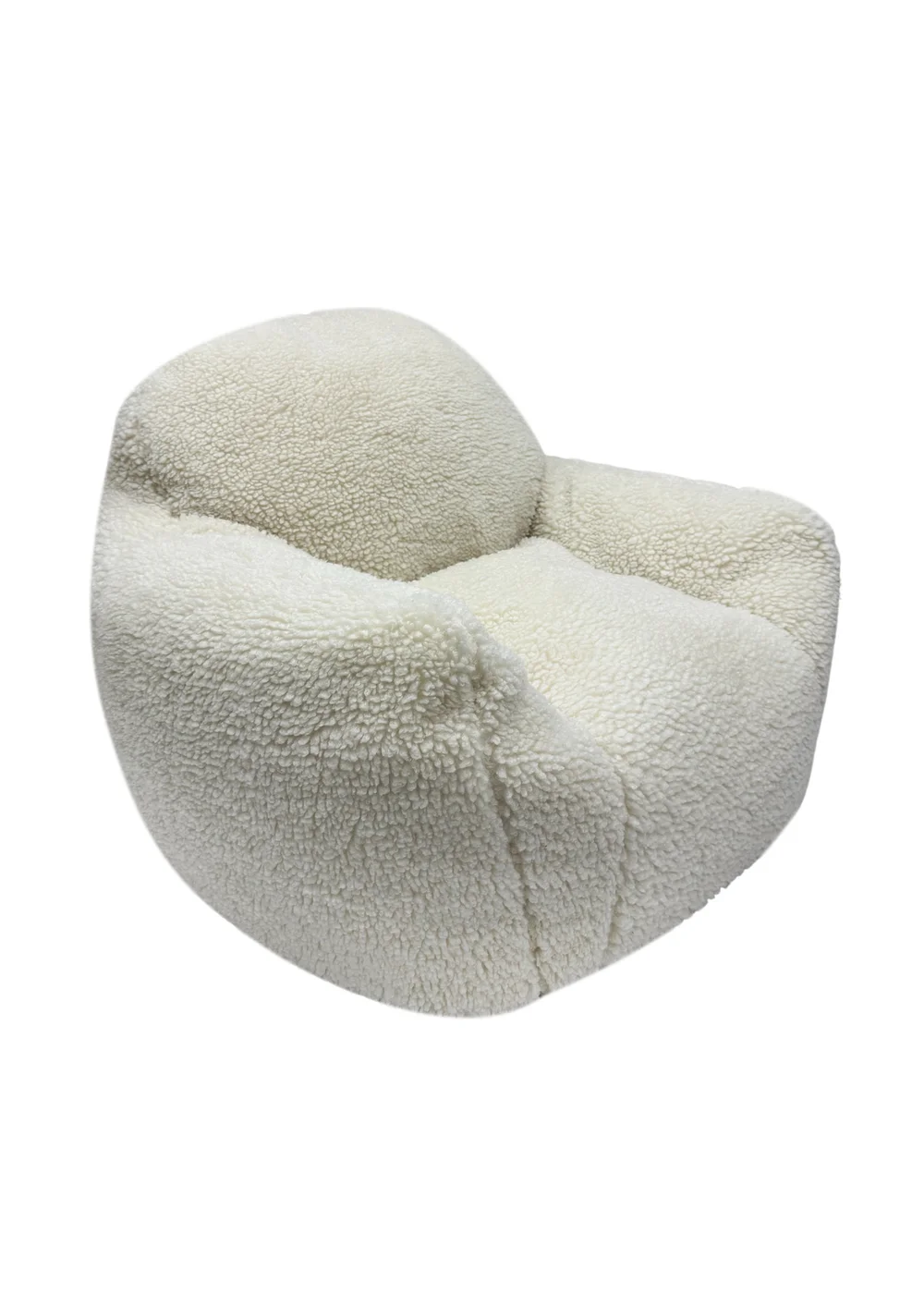 Kaikoo Cream Sherpa Fur Chair - One Size Image 3