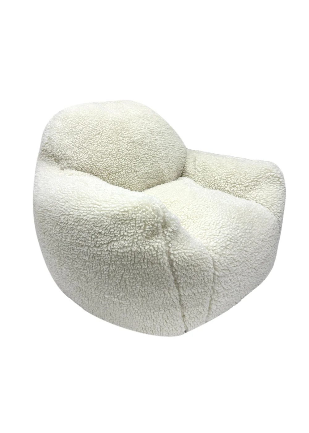 Kaikoo Cream Sherpa Fur Chair - One Size Image 5