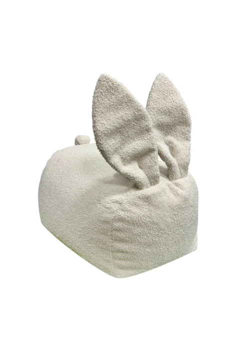 Kaikoo Cream Bunny Seat With Ears in Boucle - One Size Image 5