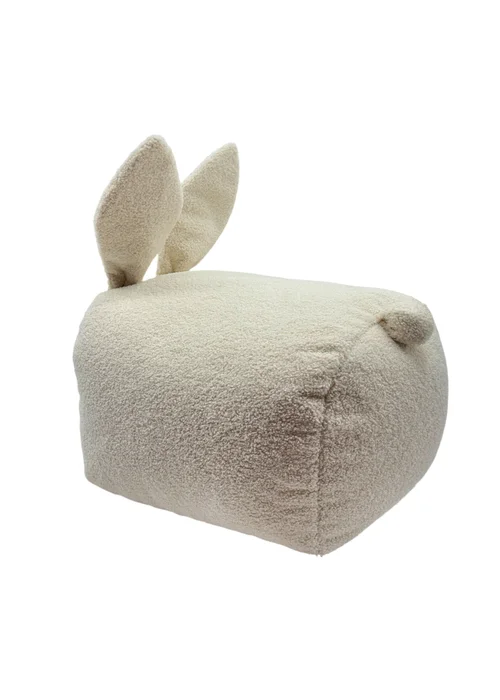 Kaikoo Cream Bunny Seat With Ears in Boucle - One Size Image 4