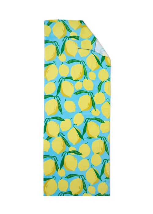 Catherine Lansfield Lemons Cotton Beach Sun Lounger Towel Aqua Blue - One Size Image 4