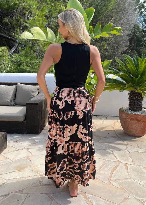 AX Paris Black Abstract Print 2 In 1 Smock Midi Dress - 8 Image 5