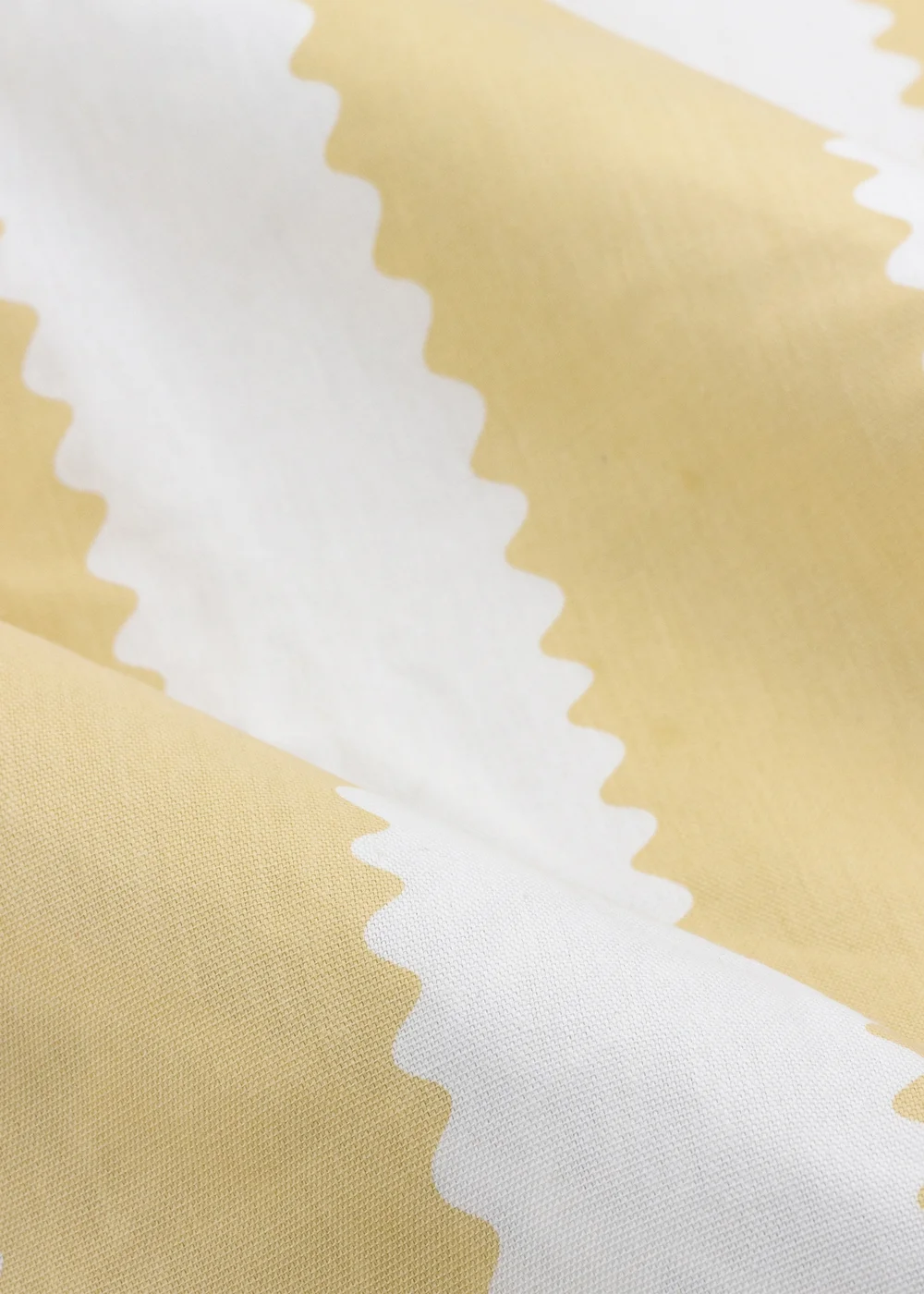 Wylder Birdie Stripe Ruffle Butter Yellow Pencil Pleat Curtain Pair - 46W X 54D (117x137cm Image 5
