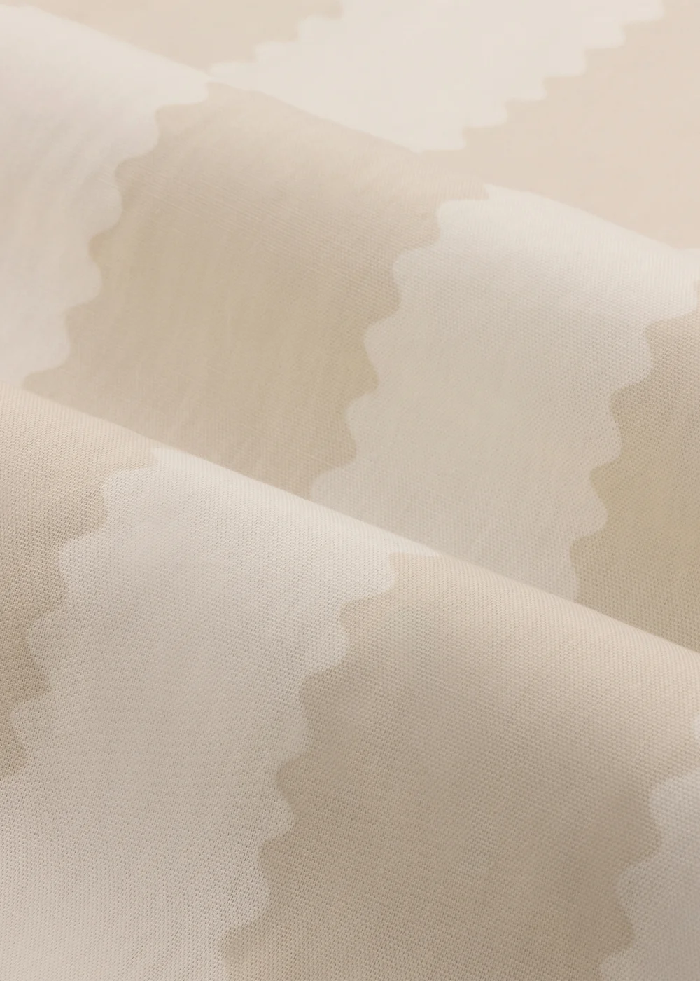 Wylder Birdie Stripe Ruffle Oat/Milk Pencil Pleat Curtain Pair - 46W X 54D (117x137cm Image 5