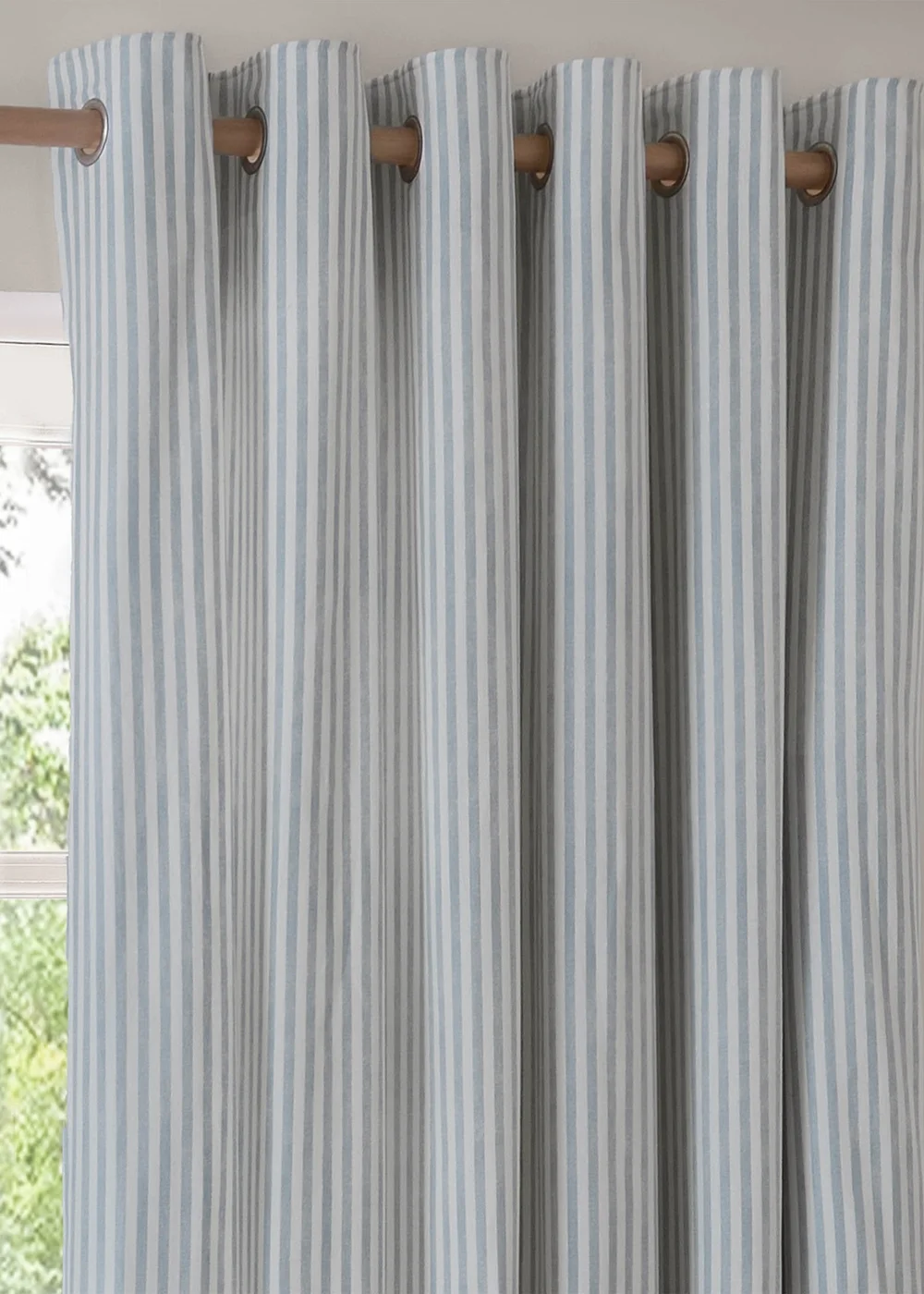 Yard Hebden 100% Cotton Blackout Mineral Blue Eyelet Curtain Pair - 46W X 54D (117x137cm Image 4