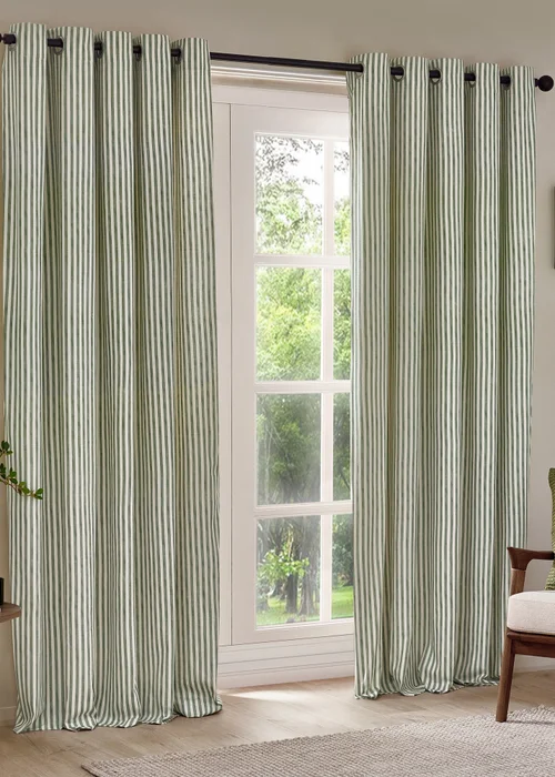 Yard Hebden 100% Cotton Blackout Forest Eyelet Curtain Pair - 46W X 54D (117x137cm Image 2