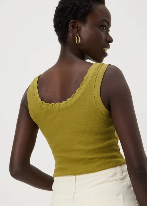 Olive Scallop Neck Vest Top - 8 Image 2