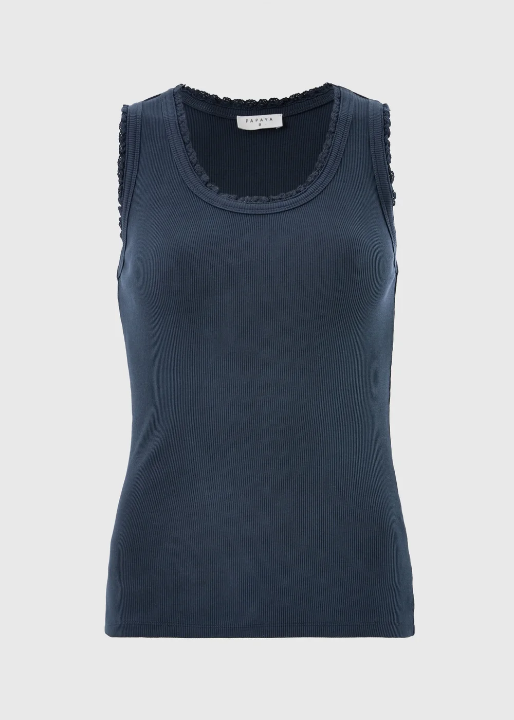 Navy Lace Trim Vest Top - 8 Image 4
