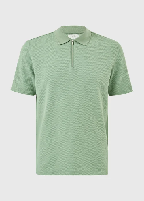 Iceberg Green Diamond Textured Co Ord Polo Shirt - M Image 4