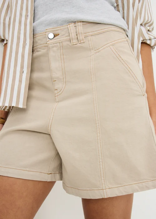 Ecru Denim City Shorts - 8 Image 3