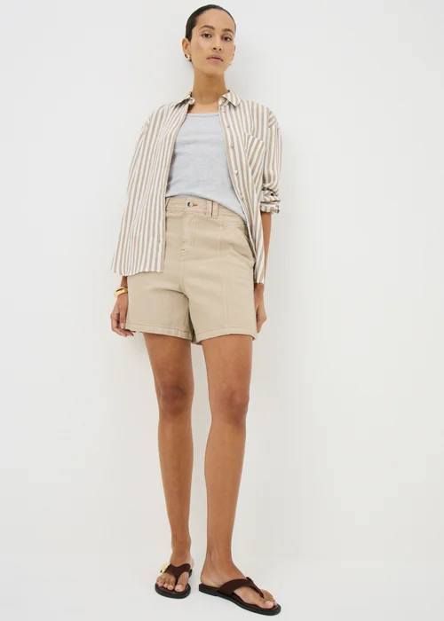 Ecru Denim City Shorts - 8 Image 1