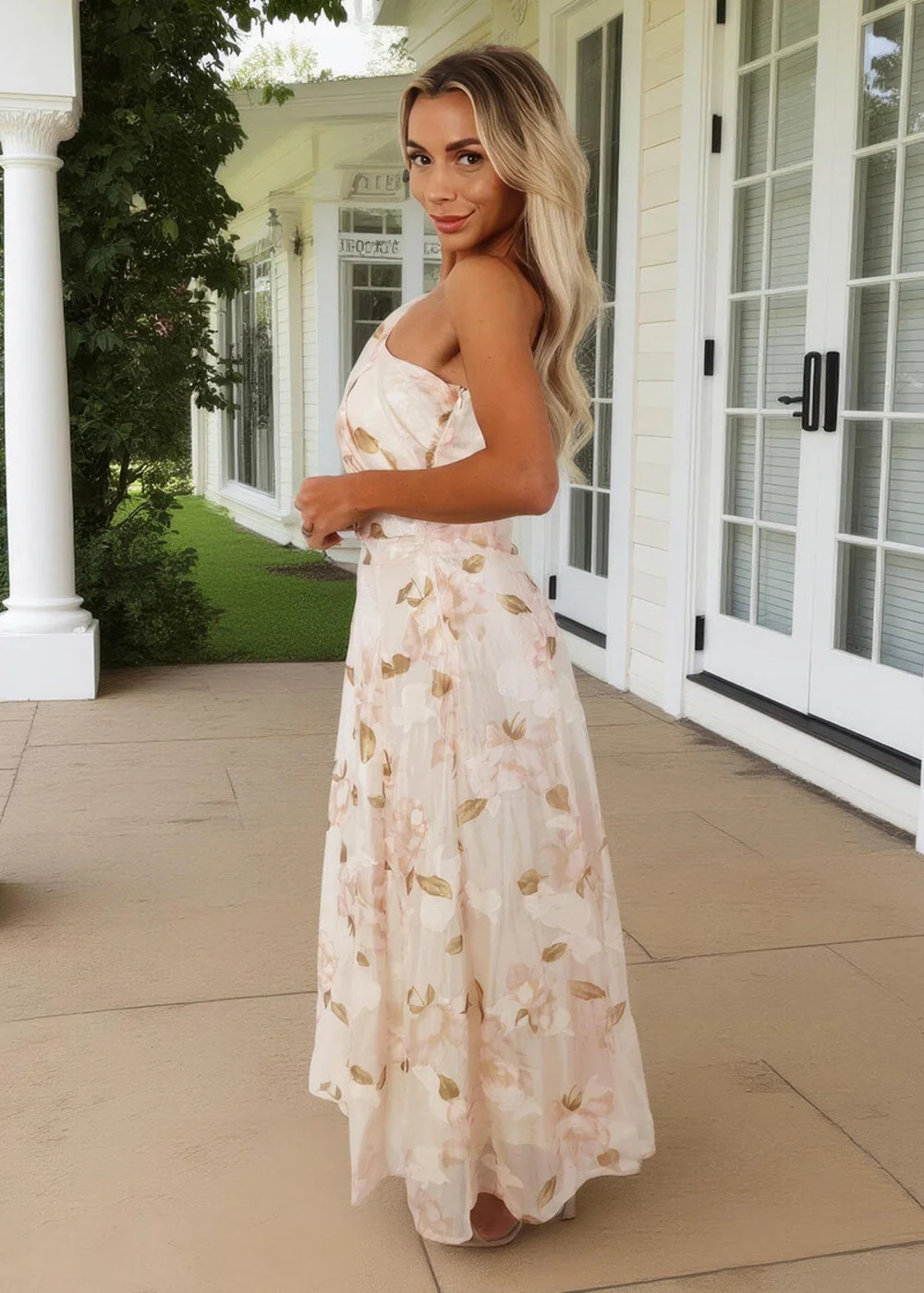 AX Paris Blush Floral Embroidered Chiffon One Shoulder Midi Dress - 10 | Matalan AX Paris Blush Floral Embroidered Chiffon One Shoulder Midi Dress - 10 | Matalan