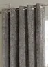 Paoletti Lustre Velvet Room Darkening Pewter Eyelet Curtain Pair - 46W X 54D (117x137cm Image 3