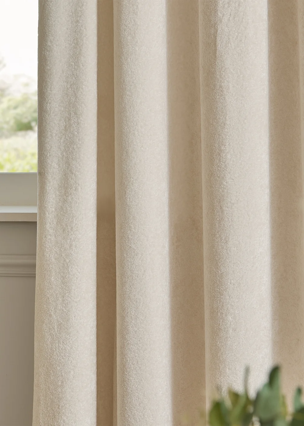 Paoletti Lustre Velvet Room Darkening Ivory Eyelet Curtain Pair - 46W X 54D (117x137cm Image 4
