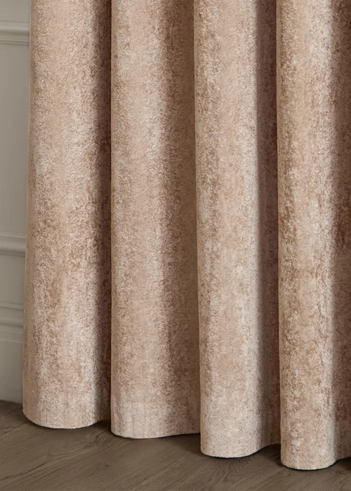 Paoletti Lustre Velvet Room Darkening Oyster Eyelet Curtain Pair - 46W X 54D (117x137cm Image 5