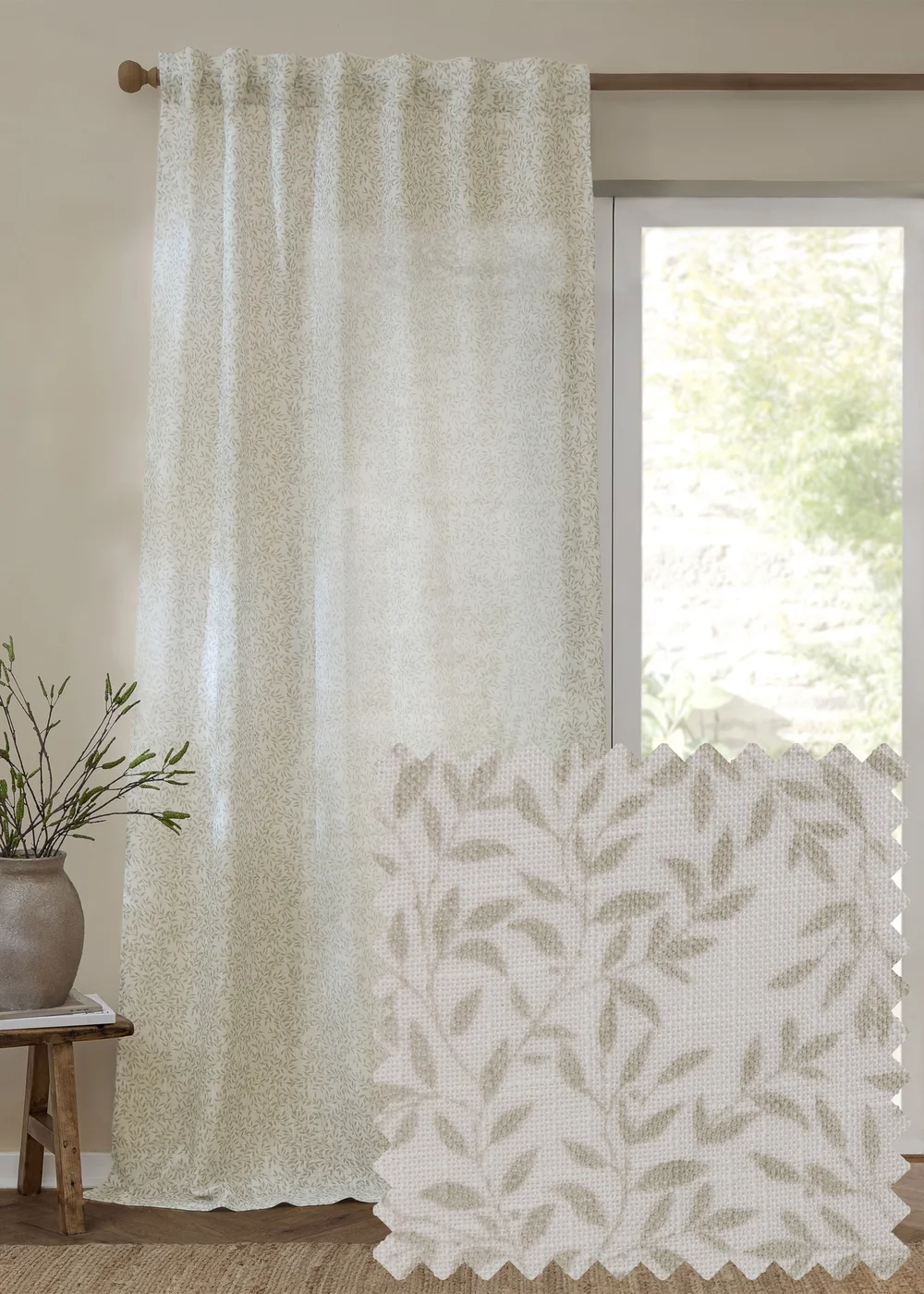 Yard Perrie Leaf Sheer Natural Woven Panel - S Image 1