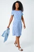 Roman Blue Ditsy Floral Pocket Stretch Dress - 12 Image 1