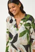 Roman Green Leaf Print Wrap Front Tunic Top - 14 Image 4