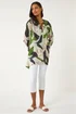Roman Green Leaf Print Wrap Front Tunic Top - 14 Image 2