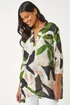 Roman Green Leaf Print Wrap Front Tunic Top - 14 Image 1