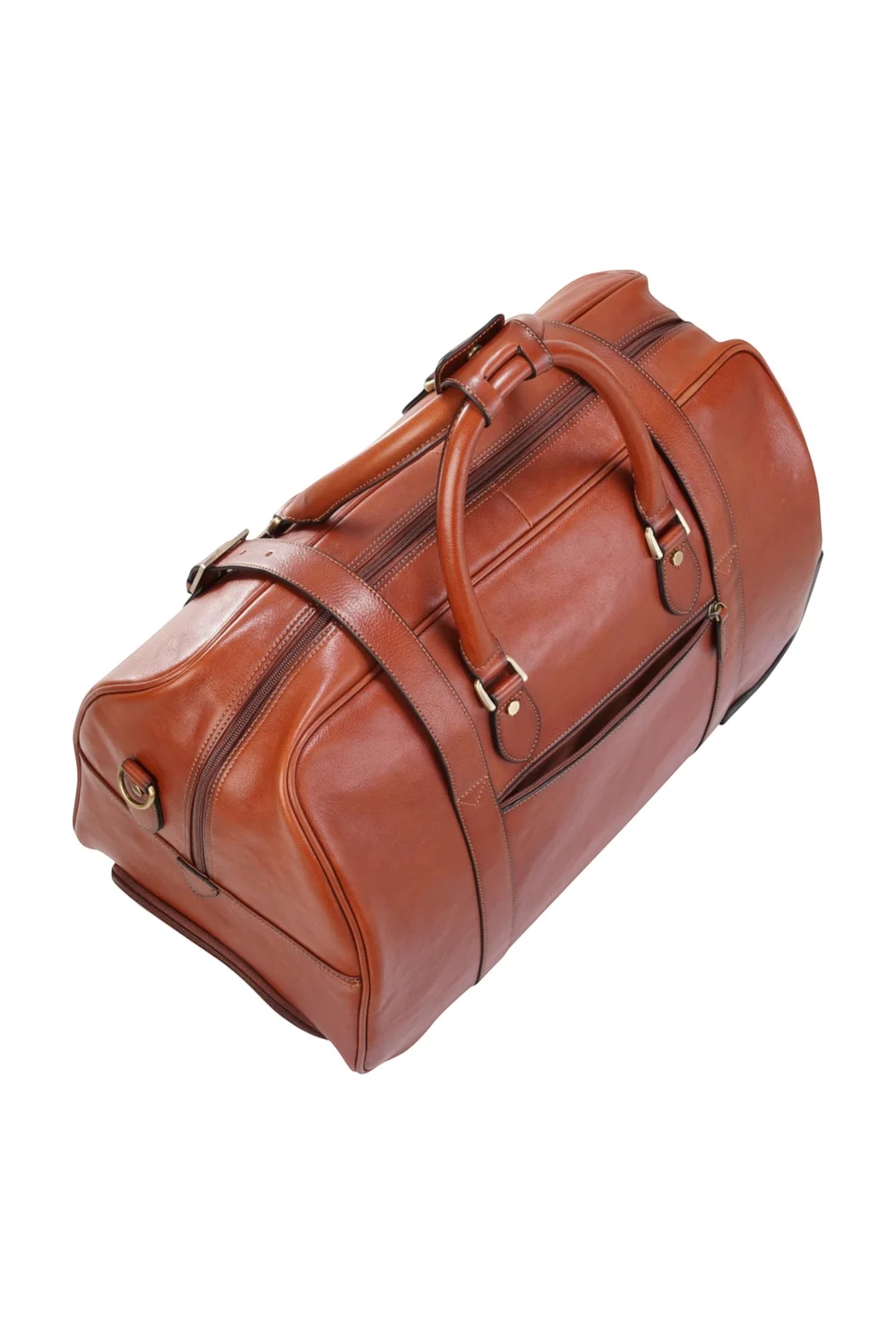 Infinity Leather Tan Holt Wheeled Holdall Bag - One Size Image 5