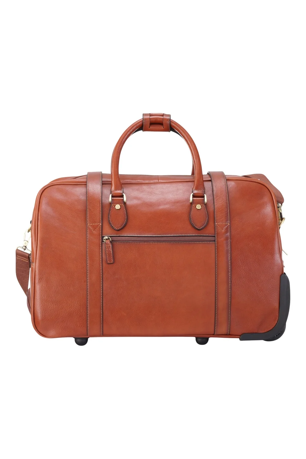 Infinity Leather Tan Holt Wheeled Holdall Bag - One Size Image 2