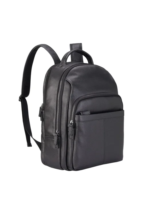 Infinity Leather Black Capri Vintage Travel Backpack - One Size Image 2