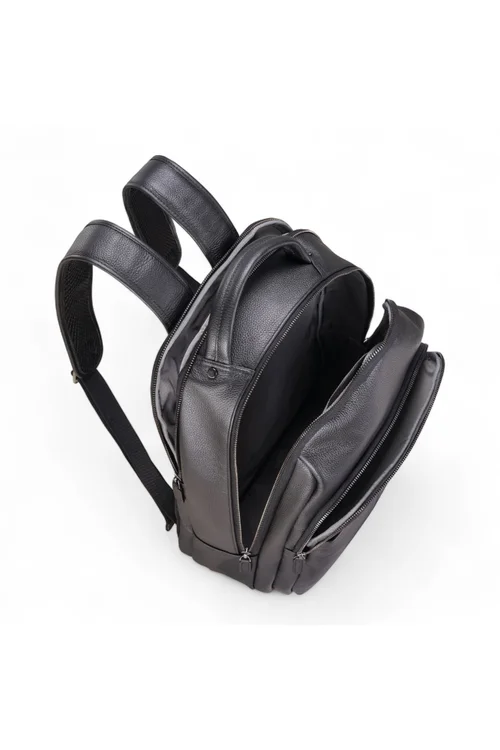 Infinity Leather Black Capri Vintage Travel Backpack - One Size Image 5