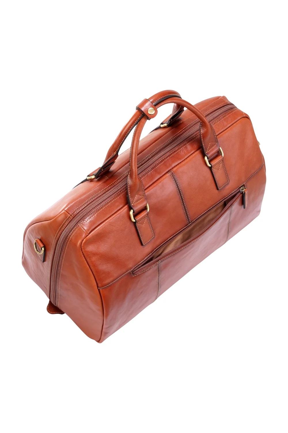 Infinity Leather Tan Atlas Black Holdall Bag - One Size Image 4