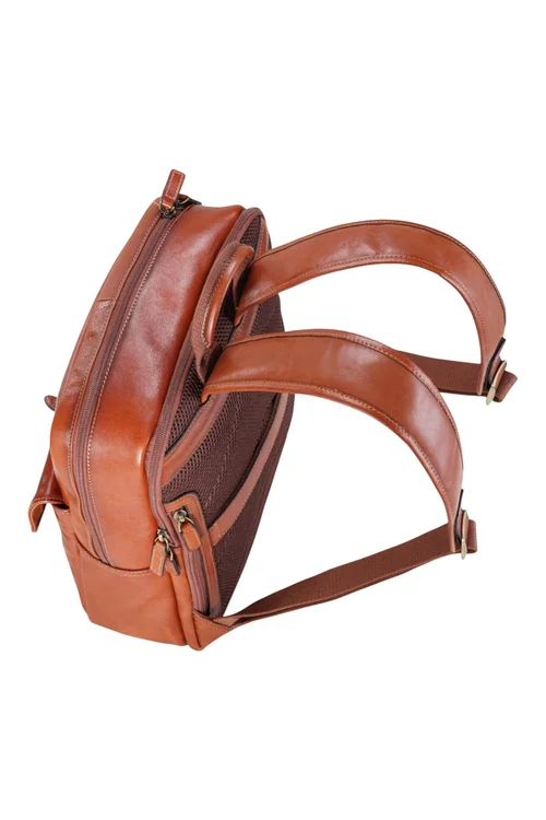 Infinity Leather Tan Cove Vintage Laptop Backpack - One Size Image 4