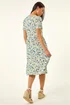 Roman Blue Petite Floral V-Neck Stretch Dress - 10 Image 3