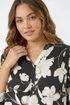 Roman Black Curve Floral Puff Print Stretch Shirt - 16 Image 2