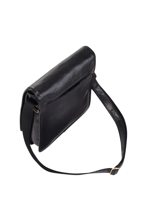 Infinity Leather Black Ranger Vintage Messenger Shoulder Bag - One Size Image 4