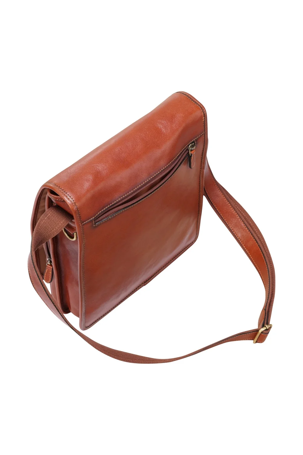 Infinity Leather Tan Ranger Vintage Messenger Shoulder Bag - One Size Image 5