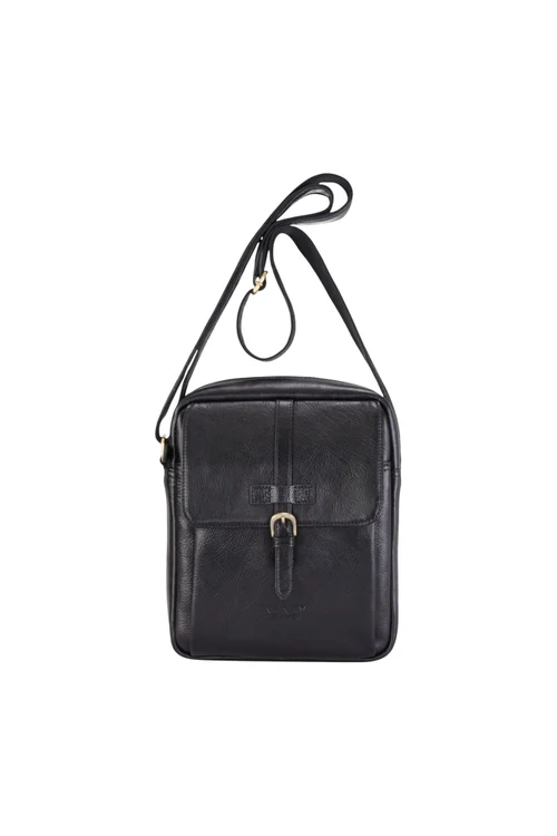 Infinity Leather Black Ashby Vintage Crossbody Bag - One Size Image 1