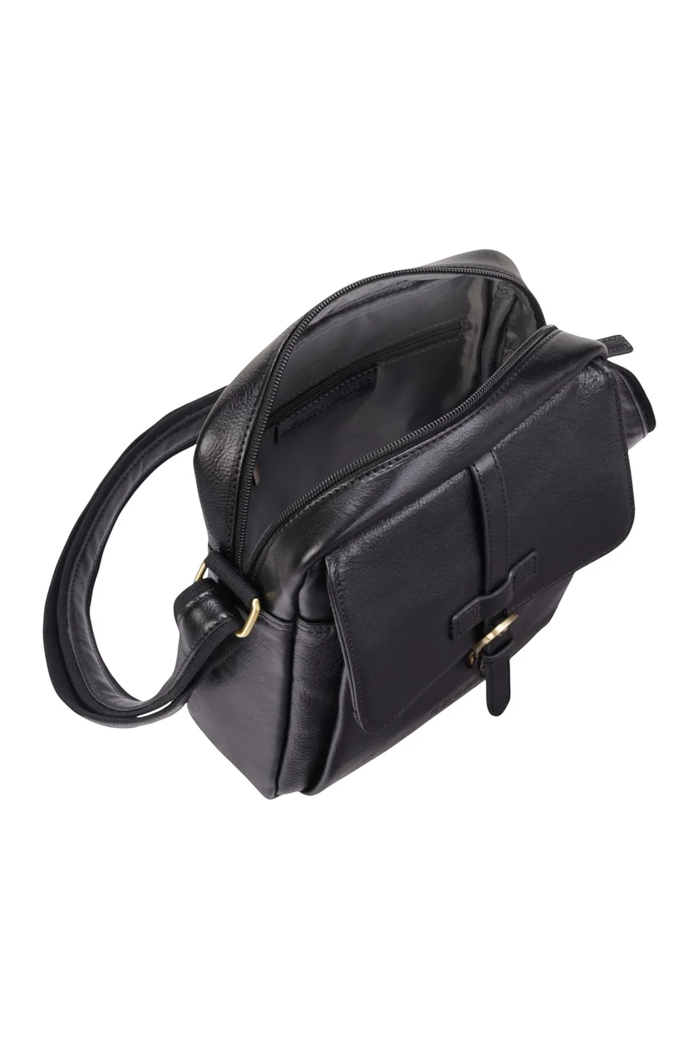 Infinity Leather Black Ashby Vintage Crossbody Bag - One Size Image 4