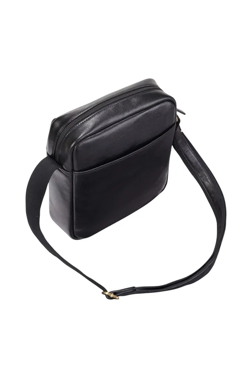 Infinity Leather Black Ashby Vintage Crossbody Bag - One Size Image 3