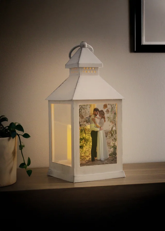 Personalised Memento Company Photo Upload White LED Lantern White