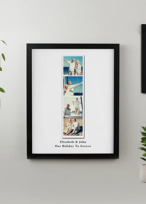 Personalised Memento Company Photo Upload Strip Black Poster Frame White - One Size Image 1