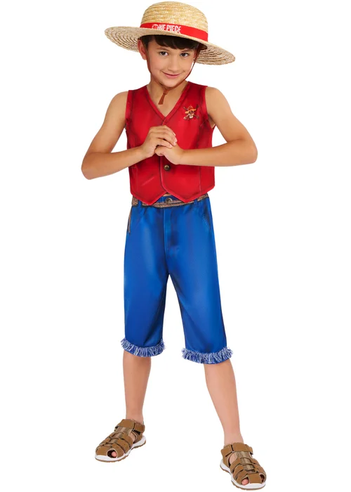 One Piece Monkey D Luffy Costume (5-13 Years) - 5-6 Yrs Image 1