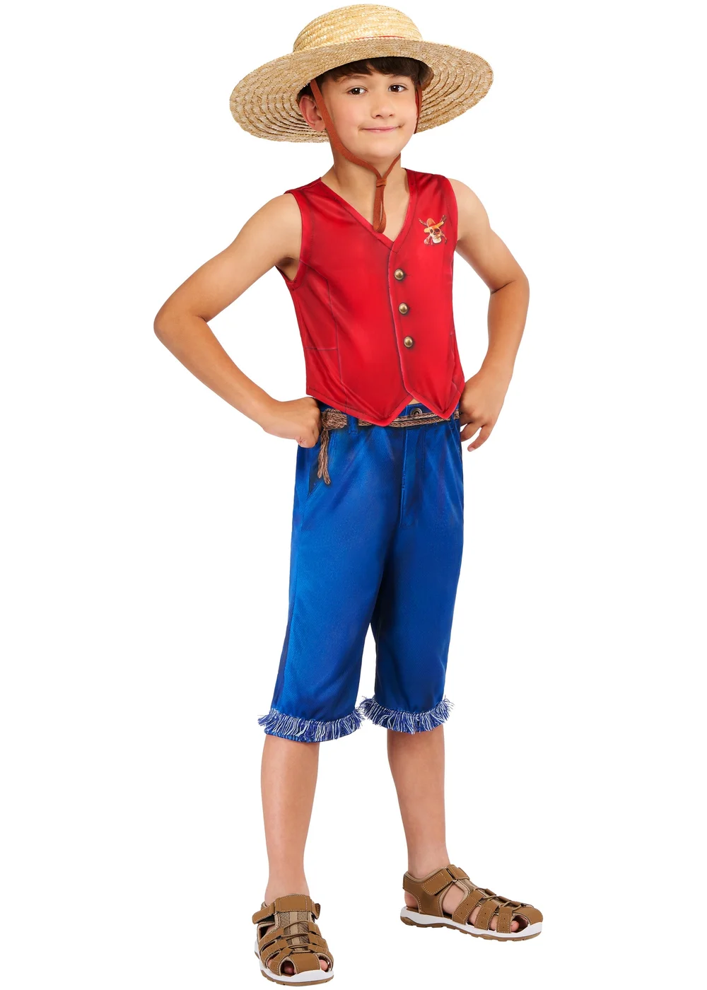One Piece Monkey D Luffy Costume (5-13 Years) - 5-6 Yrs Image 5