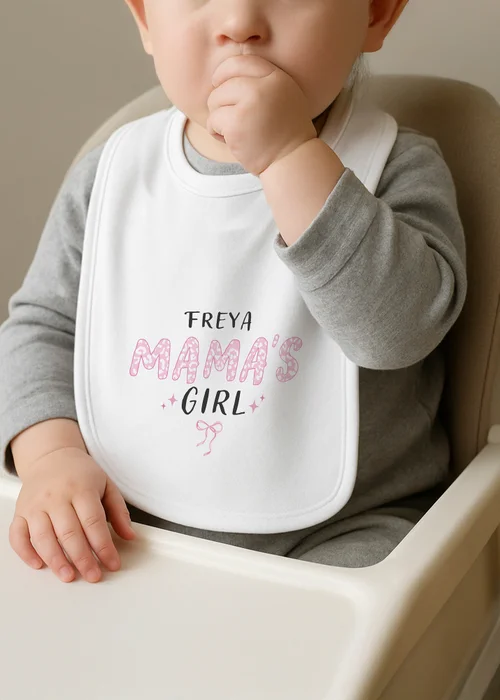 Personalised Memento Company Mama's Girl Bib White - One Size Image 3