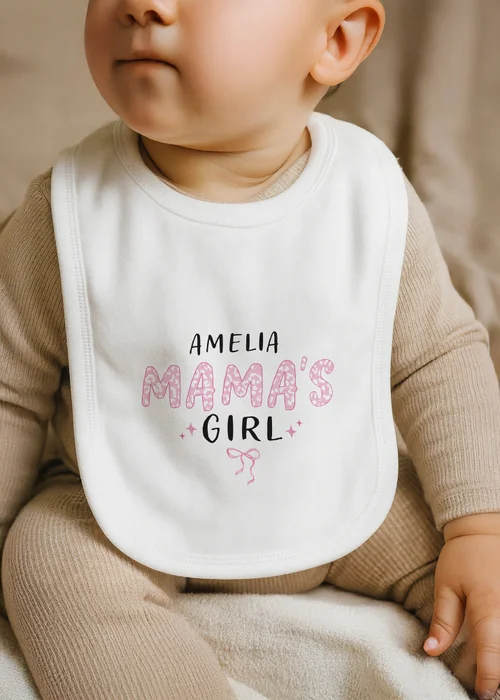 Personalised Memento Company Mama's Girl Bib White - One Size Image 1
