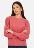 Yumi Pink Knitted Balloon Sleeve Jumper - M Image 1