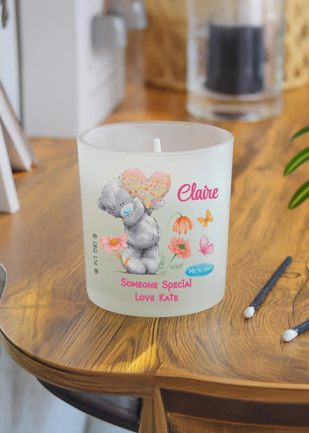 Personalised Memento Company Me to You Flowery Jar Candle Clear - One Size Image 3